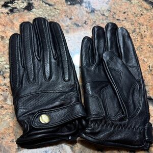 New Black Perforated Leather padded Gloves Medium